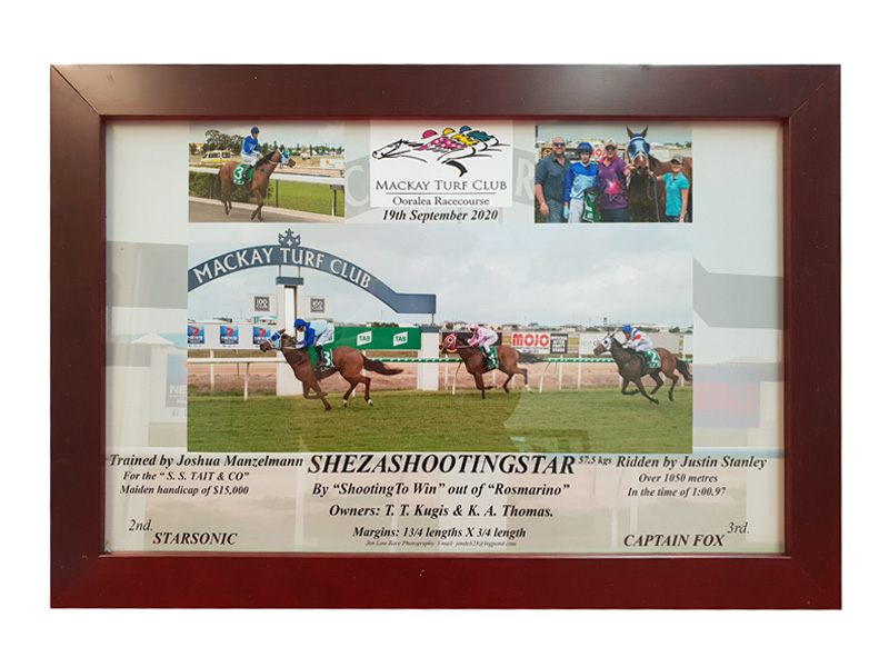 Framed Race Day Photo of owners and trainers
